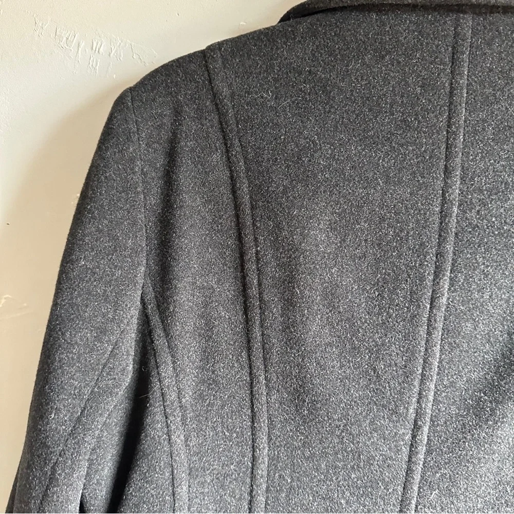 Charcoal Wool Blend Peacoat Dark Academia Classic Timeless Coat L Croft & Barrow